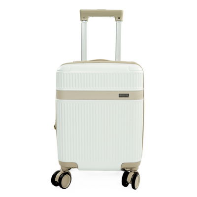 Walizka kabinowa podróżna mała Solier Nokiro 16' XS - śmietankowy