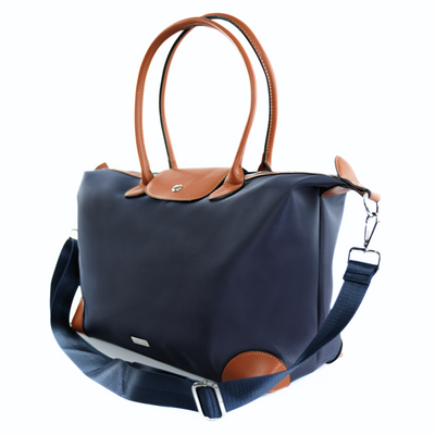 Nylonowa Torba damska shopper Solier FB48 Lestia granatowa