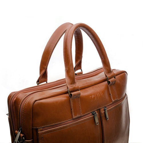 Męska skórzana torba na ramię, laptopa Solier SL01 DUNDEE