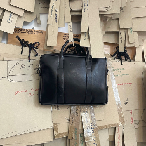 Cognac leather shoulder laptop bag SL20 EDYNBURG