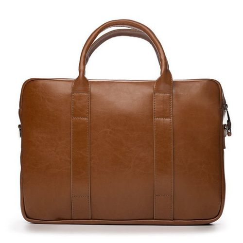 Vintage brown leather shoulder laptop bag EDYNBURG