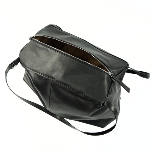 Skórzana damska torba worek na ramię Solier FL36 Oriana czarna