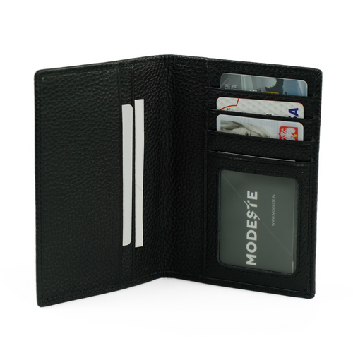 Etui na karty i dokumenty skórzane Solier SW41 BLACK