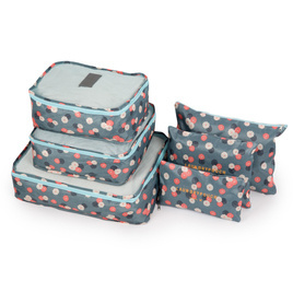 Suitcase organiser set 6 items Solier SA55 blue with dots