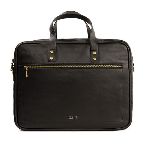 SKÓRZANA TORBA NA LAPTOPA SOLIER SL05 NEWBRIDGE CIEMNY BRĄZOWY