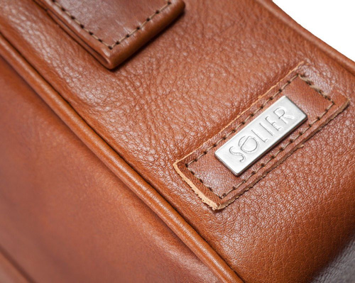 Skórzana torba na laptop Solier SL25 brązowy vintage
