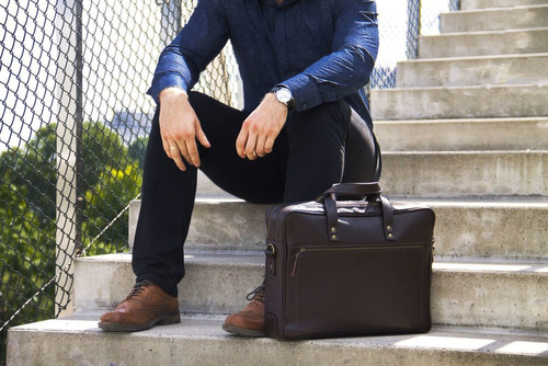 SKÓRZANA TORBA NA LAPTOPA SOLIER SL05 NEWBRIDGE BRĄZOWY