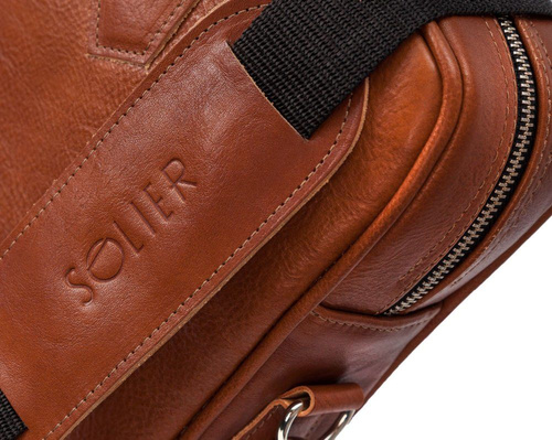 Genuine leather laptop bag Solier SL22 vintage brown