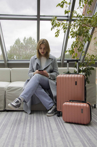 Cosmetic travel case ABS STL902 pink