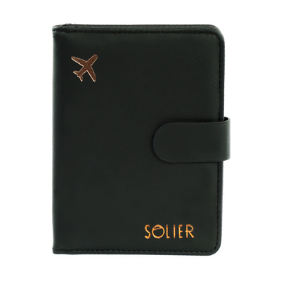 Organizer podróżny na dokumenty etui na paszport portfel Solier SW40 BLACK