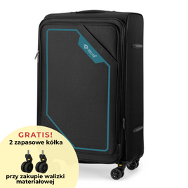 Duża walizka miękka L 26'' SOLIER SOFTFLEX 2240 czarno-zielona