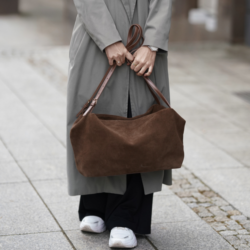 Skórzana damska torba worek na ramię Solier FL42 Lora cappucino