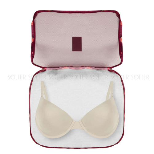 Suitcase organiser set 6 items Solier SA55 pink with dots