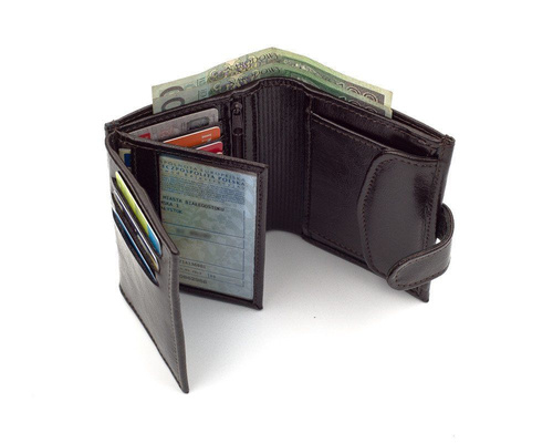 Elegancki brązowy skórzany męski portfel SOLIER SW04B