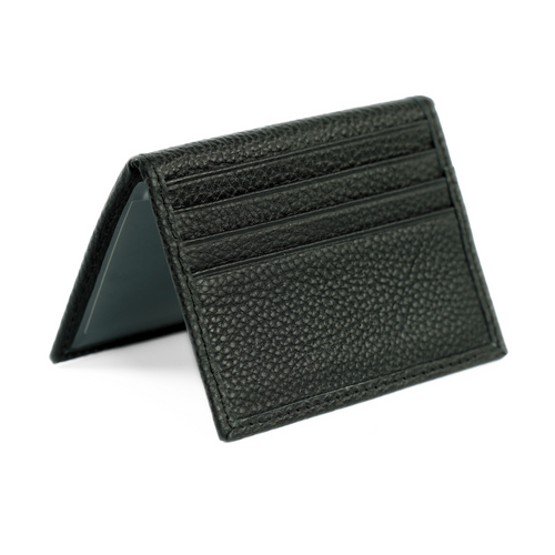 Portfel na karty składany wizytownik skórzany slim Solier SW44 BLACK