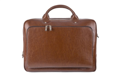 Vintage Brown leather shoulder laptop bag Solier Rothen SL30