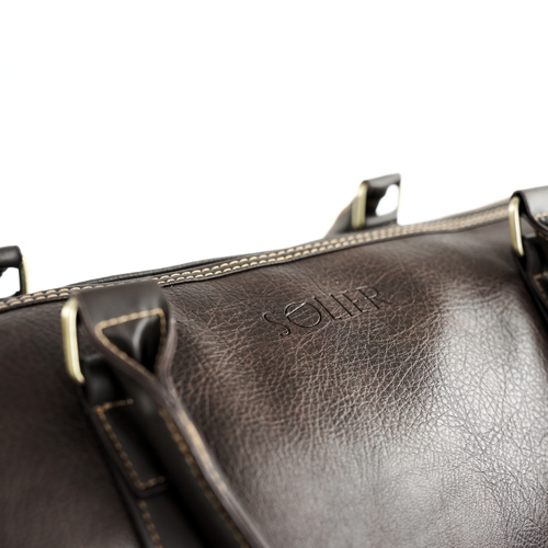 Weekendowa duża torba podróżna Solier S37 Astrin brązowa