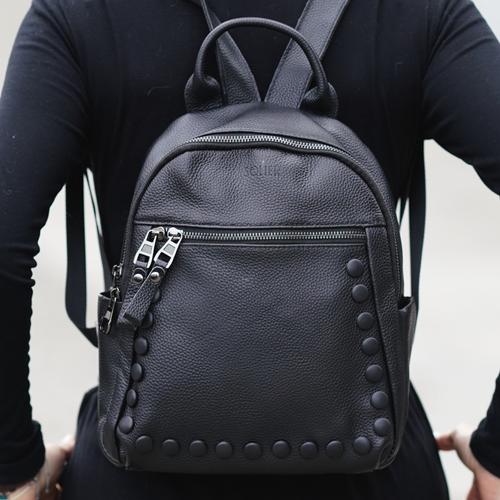 Skórzany plecak damski Solier FV11 Aure czarny