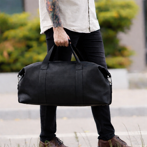 Skórzana torba weekendowa podróżna Solier SL39 Veran czarna