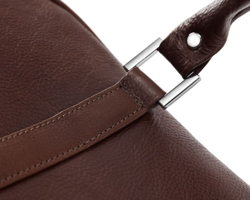 Vegetable tanned laptop bag Solier SL25 dark brown
