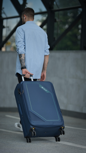 Large soft luggage L 26'' Solier STL2240 navy-green