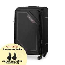 Large soft luggage L 26'' Solier STL2240  black-brown
