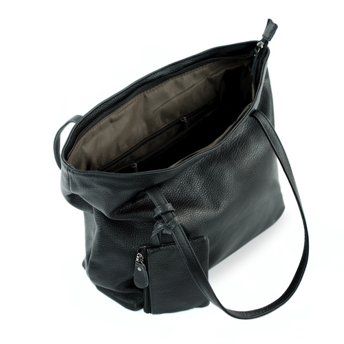 Torba damska skórzana shopper Solier FL34 Rillia czarna