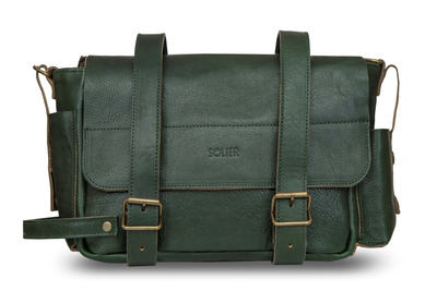 Genuine leather bicycle bag Assen SR02 green