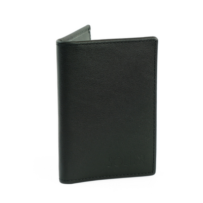 Portfel na karty elegancki skórzany cardholder czarny Solier SW45 BLACK