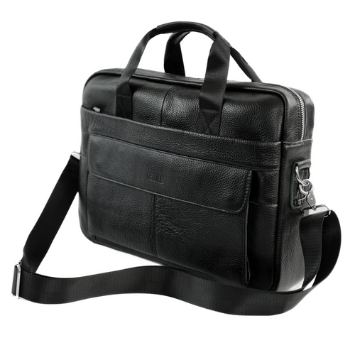 Męska torba skórzana na laptopa Solier SL46 DUNE Czarna