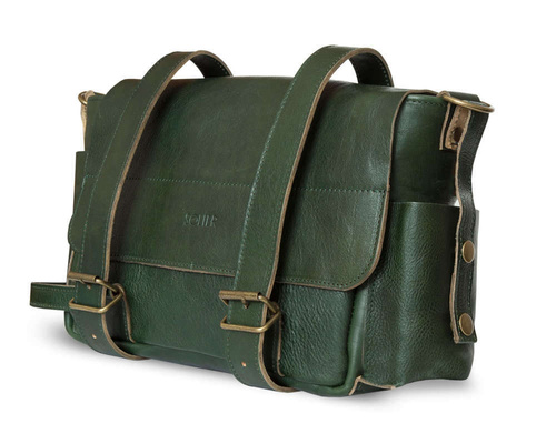 Genuine leather bicycle bag Assen SR02 green