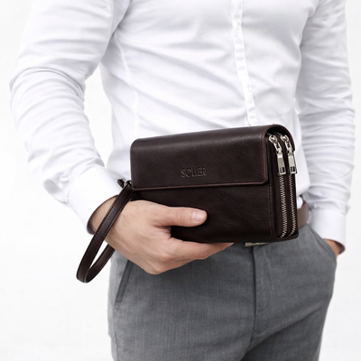 Portfel męski do ręki SW36 BROWN