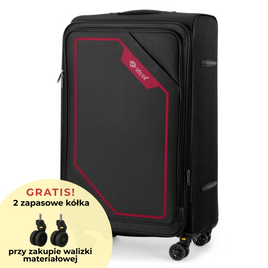 Large soft luggage L 26'' Solier STL2240  black-red