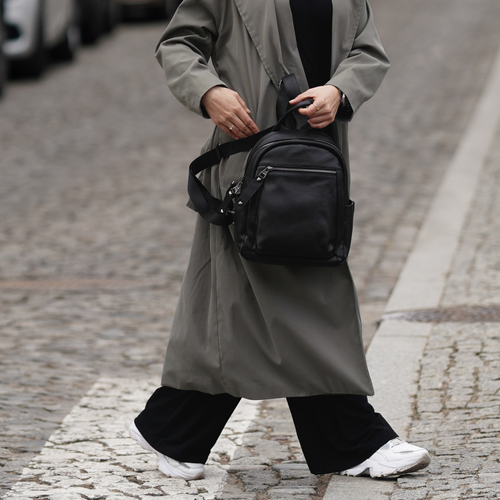 Skórzany plecak damski Solier FV09 Versa czarny