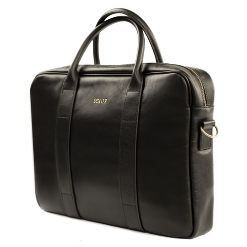 Brown leather shoulder laptop bag SL20 EDYNBURG