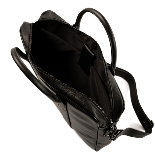 Brown leather shoulder laptop bag SL20 EDYNBURG