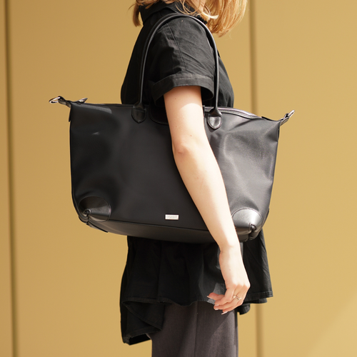 Nylonowa Torba damska shopper Solier FB48 Lestia granatowa