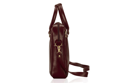 Damska skórzana torba na laptopa Marina czerwona