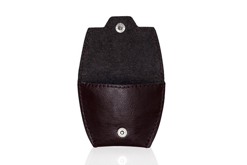 Leather men's coin wallet SOLIER SA10 BROWN/MAROON