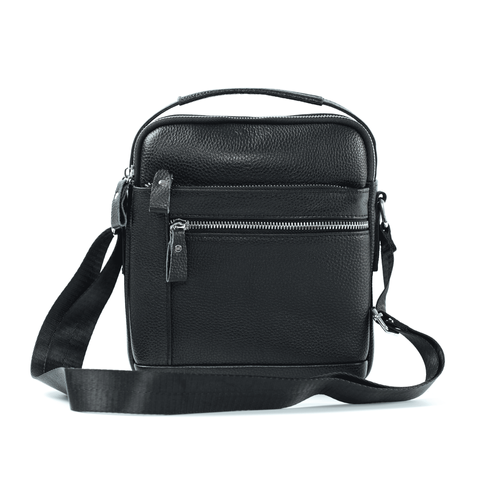 Męska torba listonoszka skórzana SL35 MOSS czarna