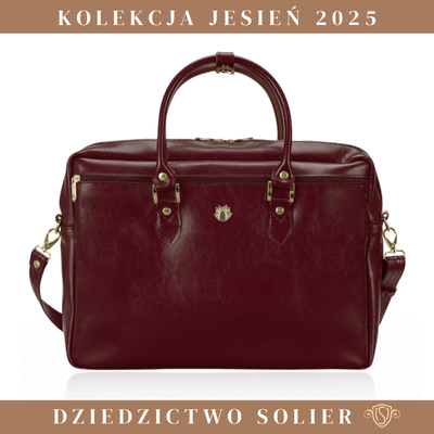 Genuine leather women's laptop bag Marina red