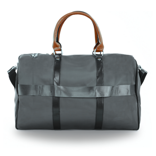 Duża torba podróżna weekendowa z nylonu Solier FB49 Barrley szara