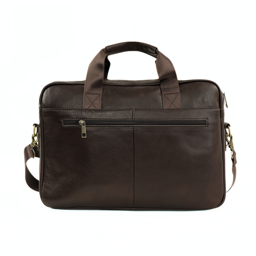 Skórzana duża torba męska na laptopa Solier SL44 Remy ciemny brąz
