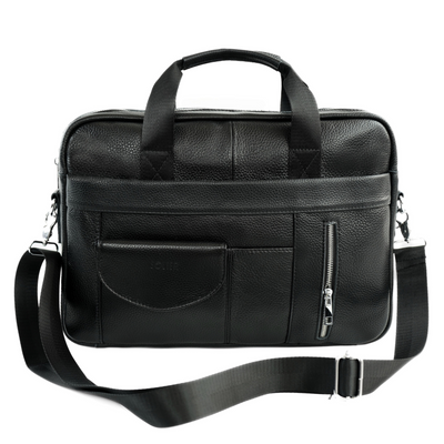 Męska torba skórzana na laptopa Solier SL49 BRANN Czarna